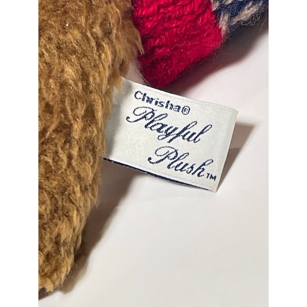 Vintage Chrisha Creations Playful Plush Teddy Bear Stuffed Animal Sweater 1988 - Picture 3 of 3